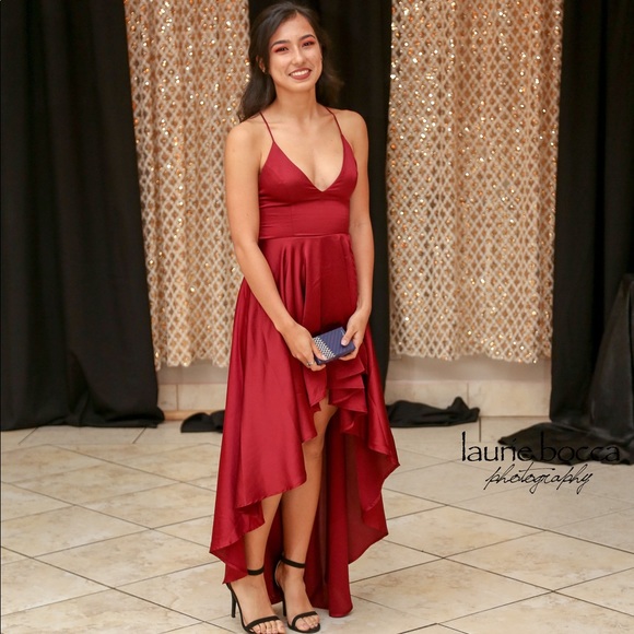 shein red prom dress